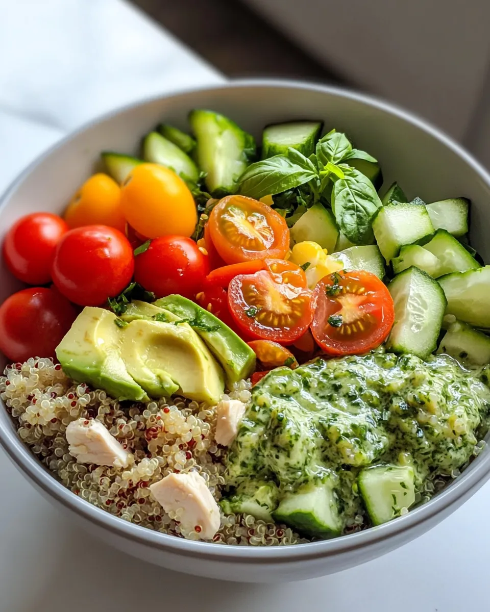 Classic Quinoa-Veggie Bowl with Green Goddess recipe image