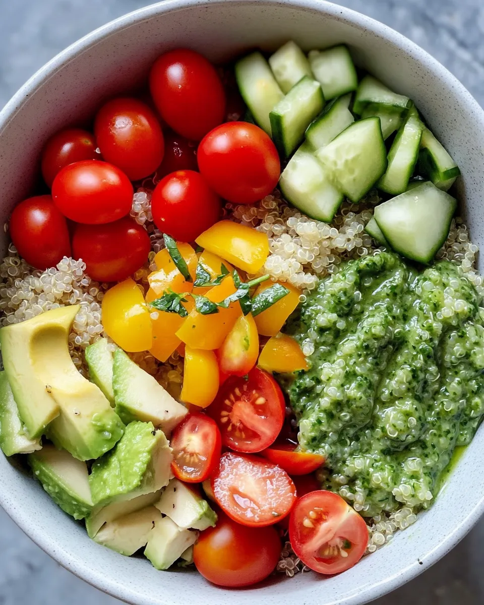 Delicious Quinoa-Veggie Bowl with Green Goddess picture