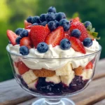 Homemade Red-White-&-Blueberry Trifle (July 4th) recipe photo