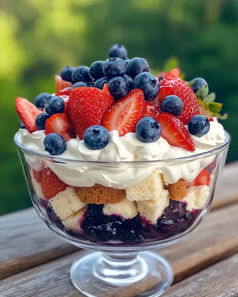 Homemade Red-White-&-Blueberry Trifle (July 4th) recipe photo