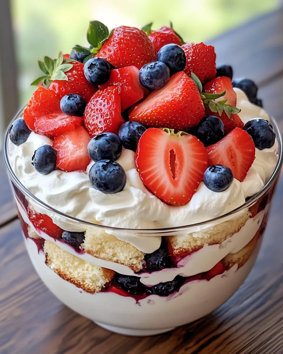 Easy Red-White-&-Blueberry Trifle (July 4th) food shot
