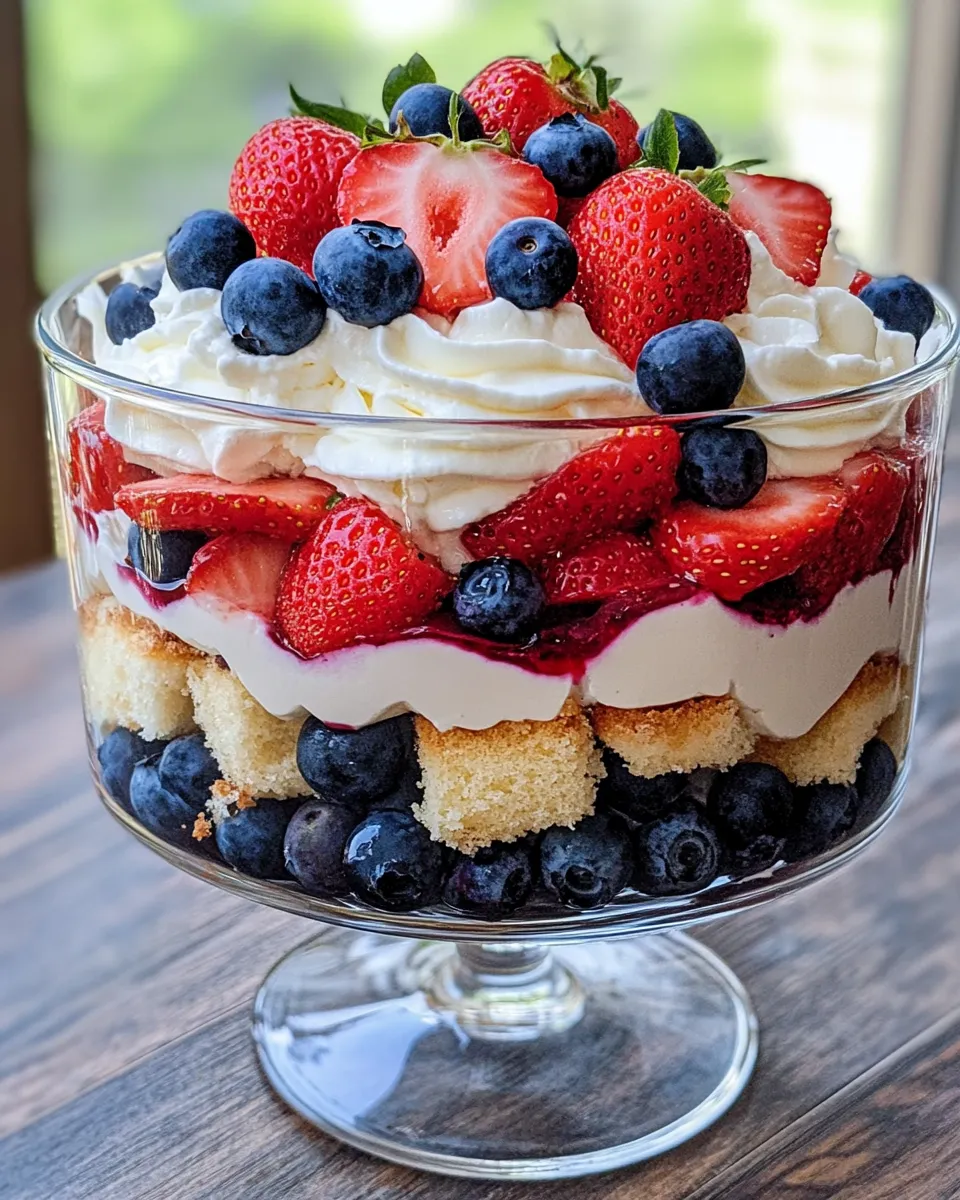 Delicious Red-White-&-Blueberry Trifle (July 4th) plate image