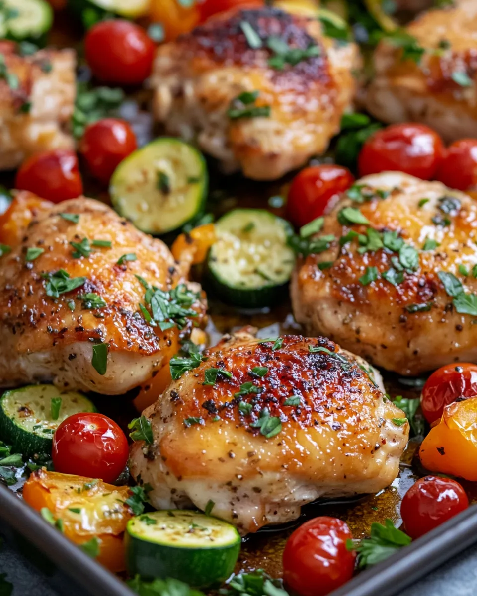 Healthy Sheet-Pan Lemon-Herb Chicken & Veggies food shot