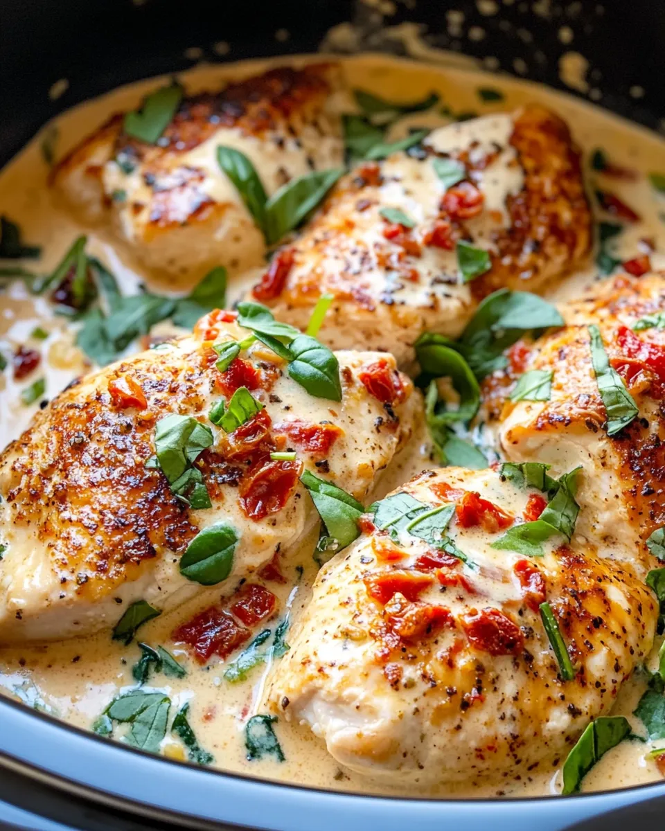 Delicious Slow-Cooker Creamy Tuscan Chicken dish photo