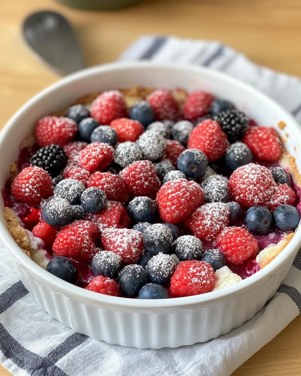 Delicious Small-Batch Summer Berry Cobbler food shot