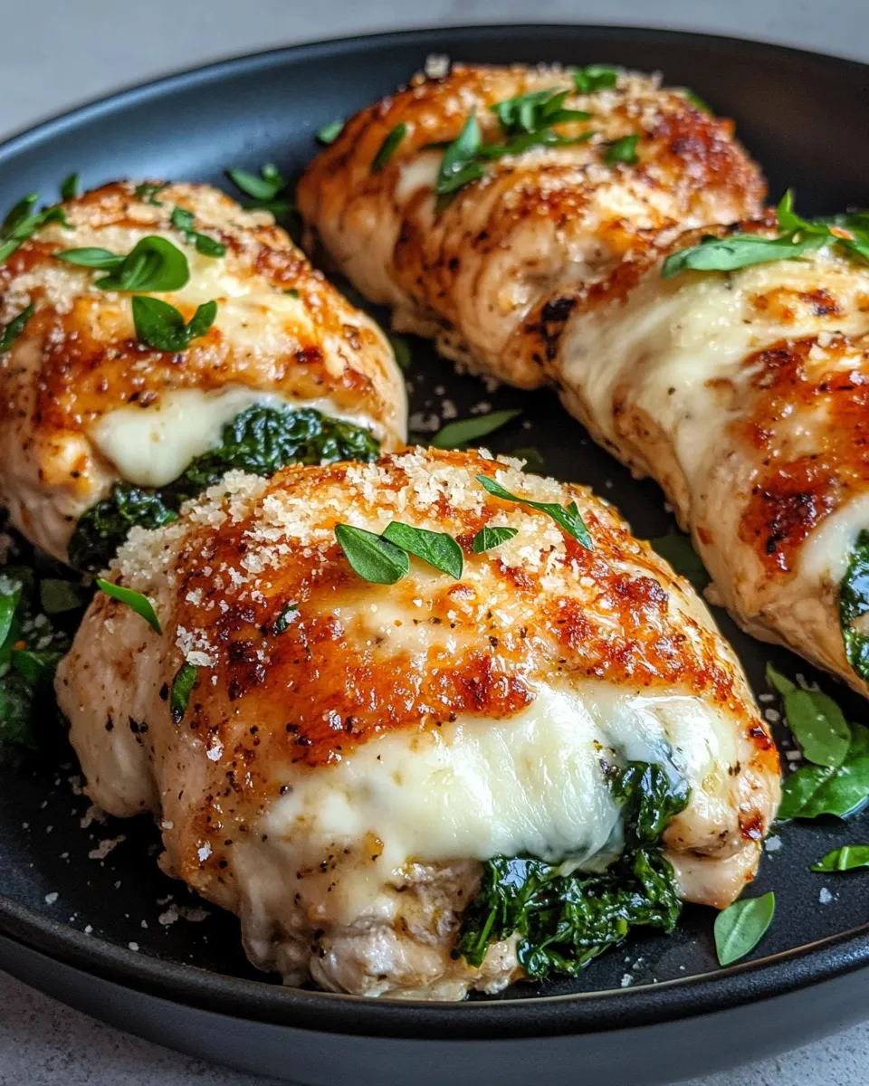 Delicious Spinach-Mozzarella Stuffed Chicken Breasts recipe photo