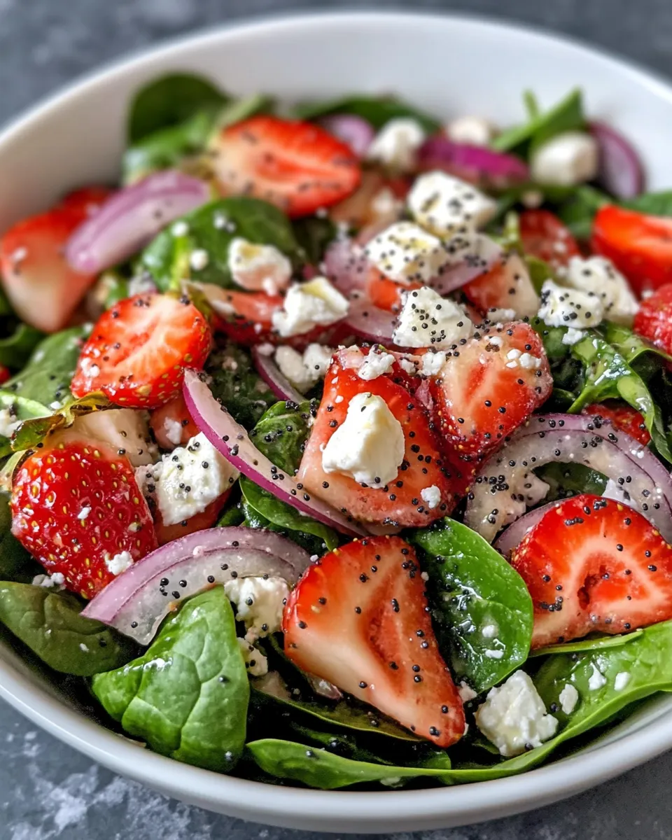 Fresh Strawberry-Spinach Poppy-Seed Salad dish photo