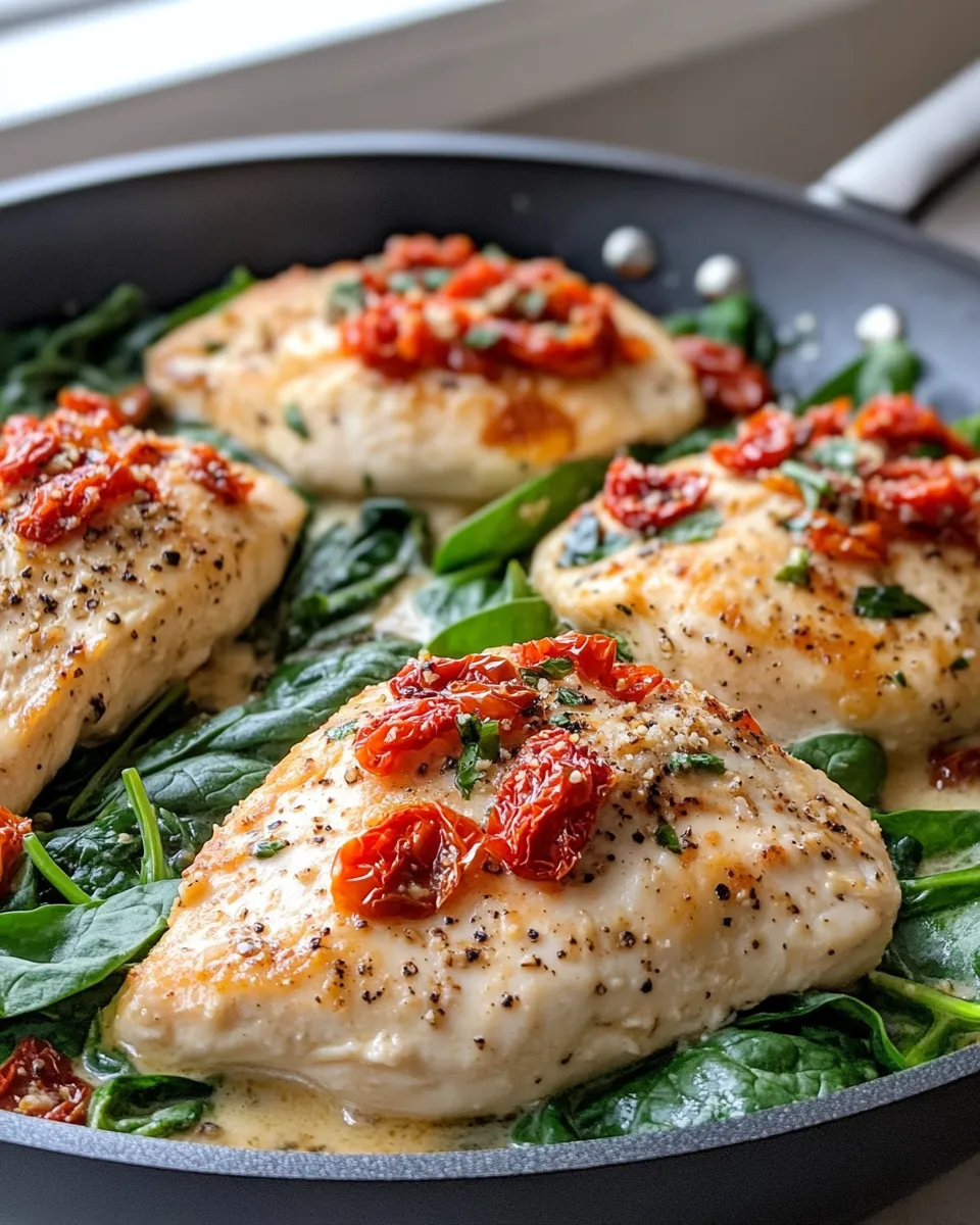 Quick Sun-Dried Tomato Chicken Skillet food shot
