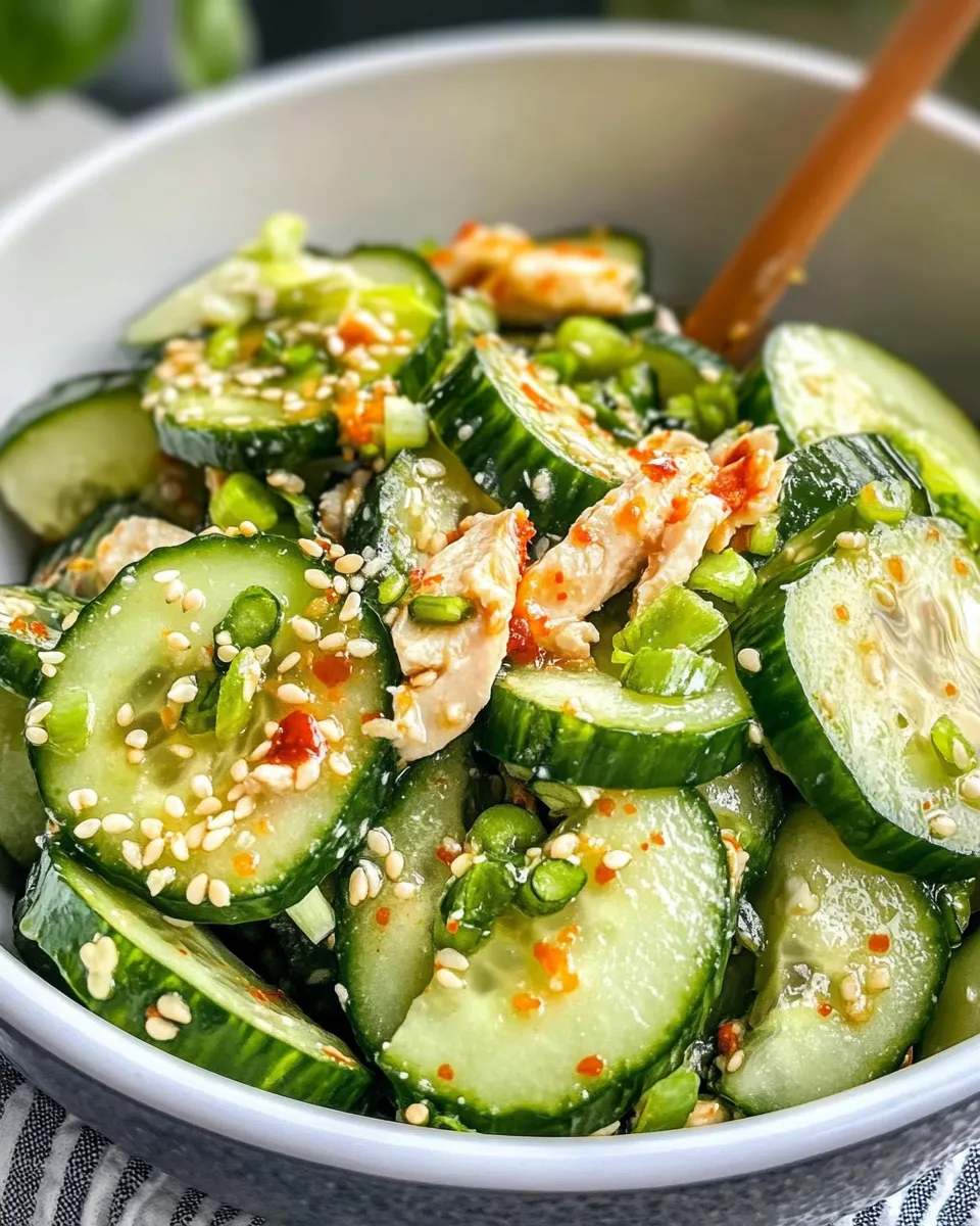 Easy Viral Crunchy Cucumber Salad Copycat food shot