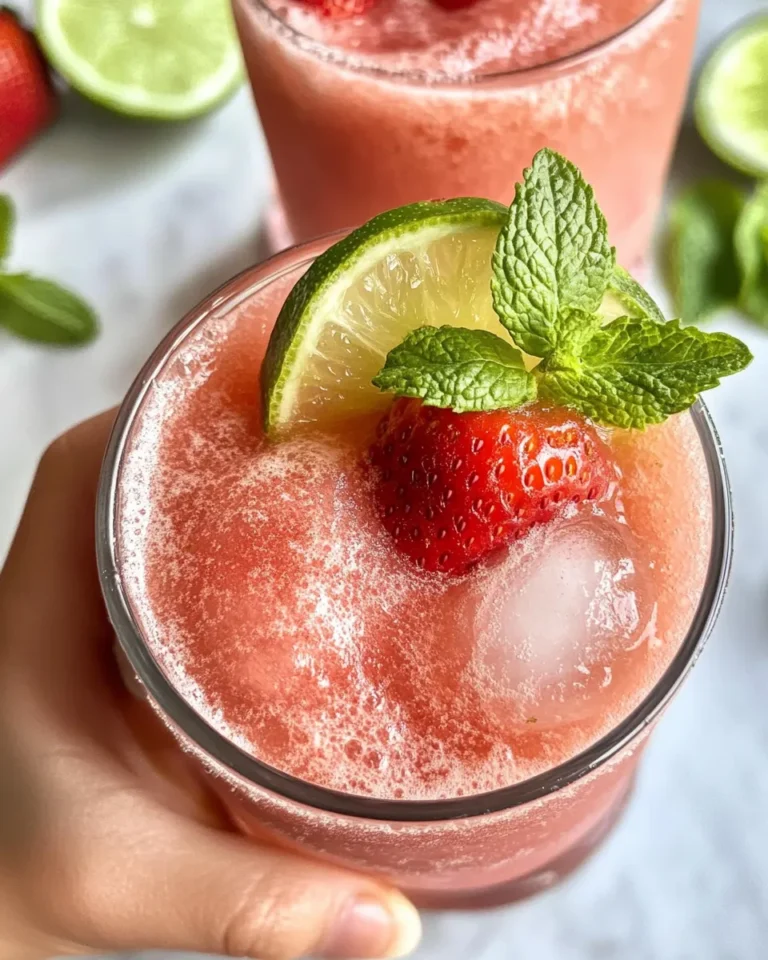 Homemade Watermelon-Strawberry FrosÃ© Mocktail recipe photo
