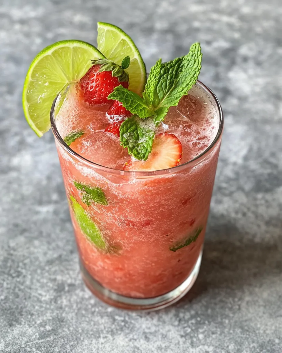 Easy Watermelon-Strawberry FrosÃ© Mocktail image