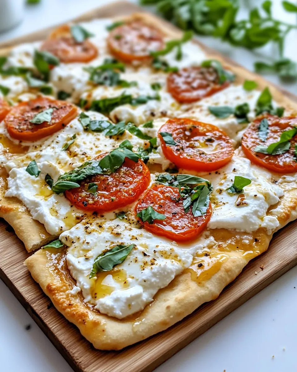 Easy Whipped-Ricotta Flatbread Pizza with Hot Honey recipe photo