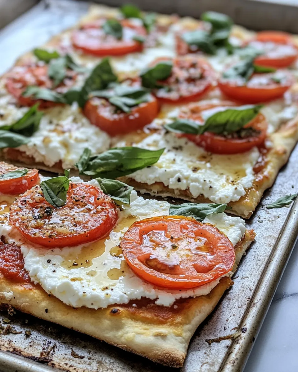 Delicious Whipped-Ricotta Flatbread Pizza with Hot Honey dish photo