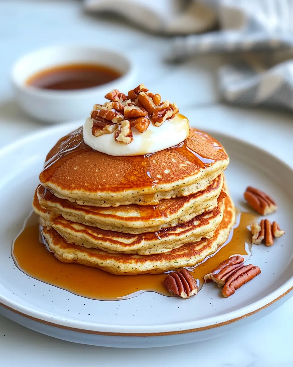 Homemade Zucchini-Bread Pancakes (Maple-Pecan Syrup) photo