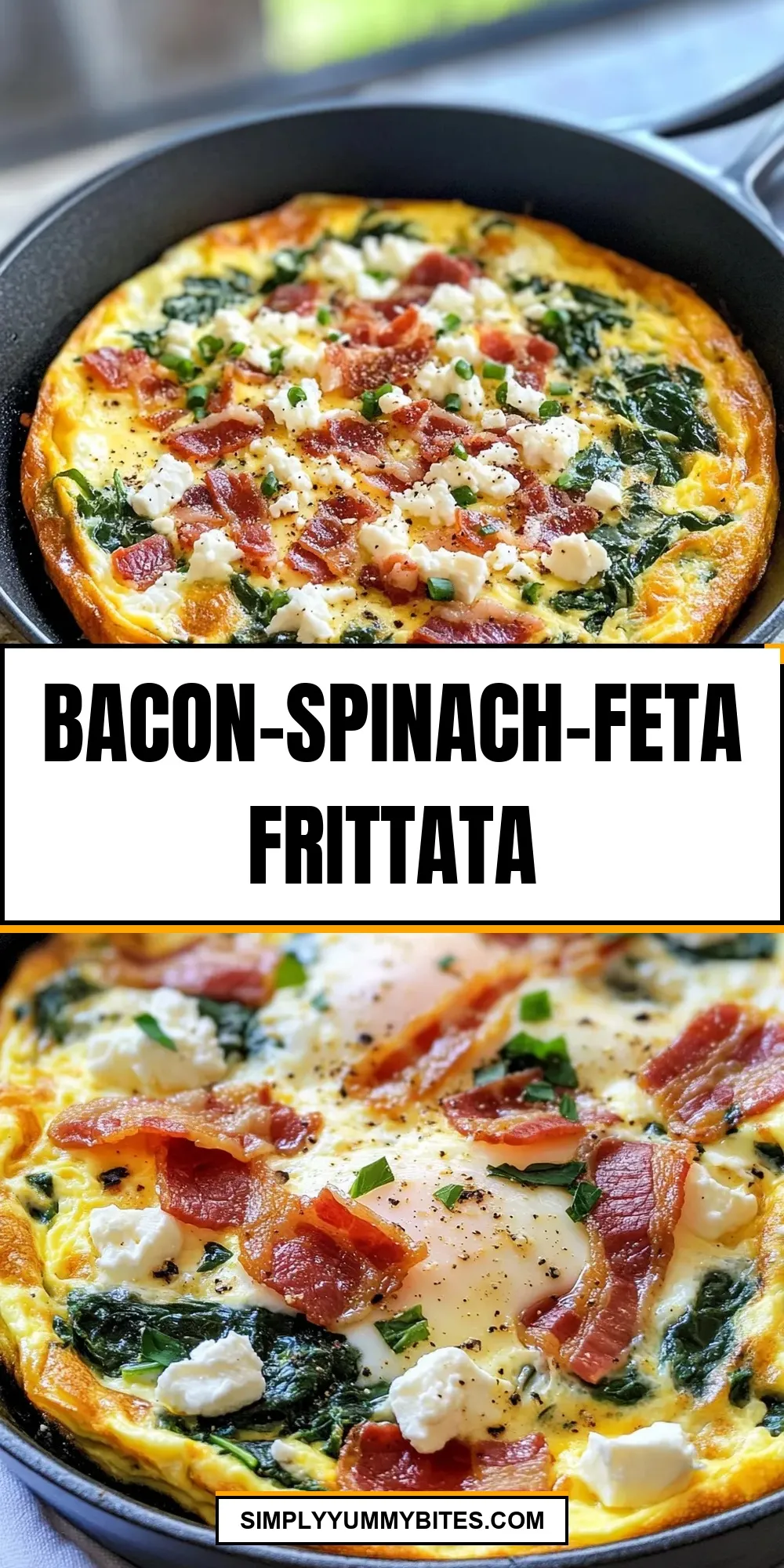 Bacon-Spinach-Feta Frittata (Creamy & Delicious)