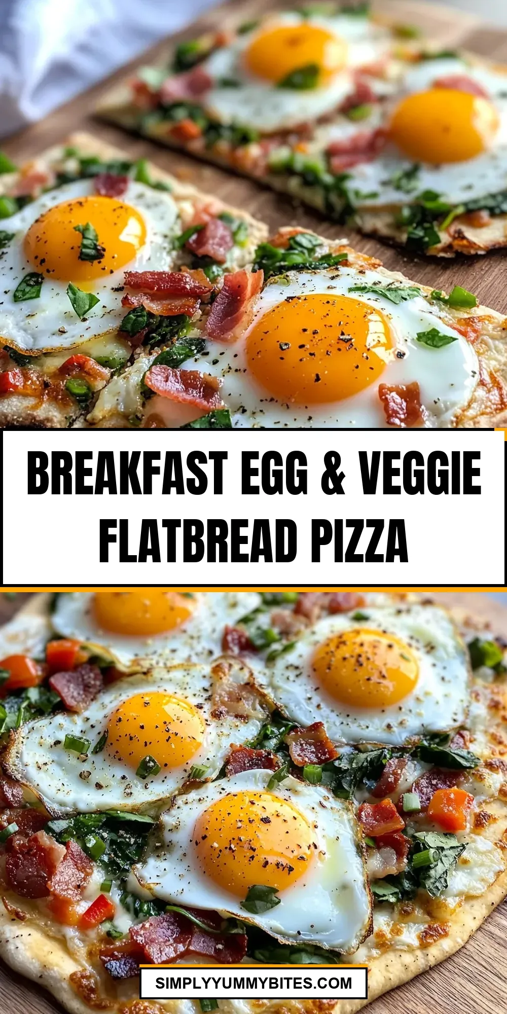 The Best Breakfast Egg & Veggie Flatbread Pizza Ever