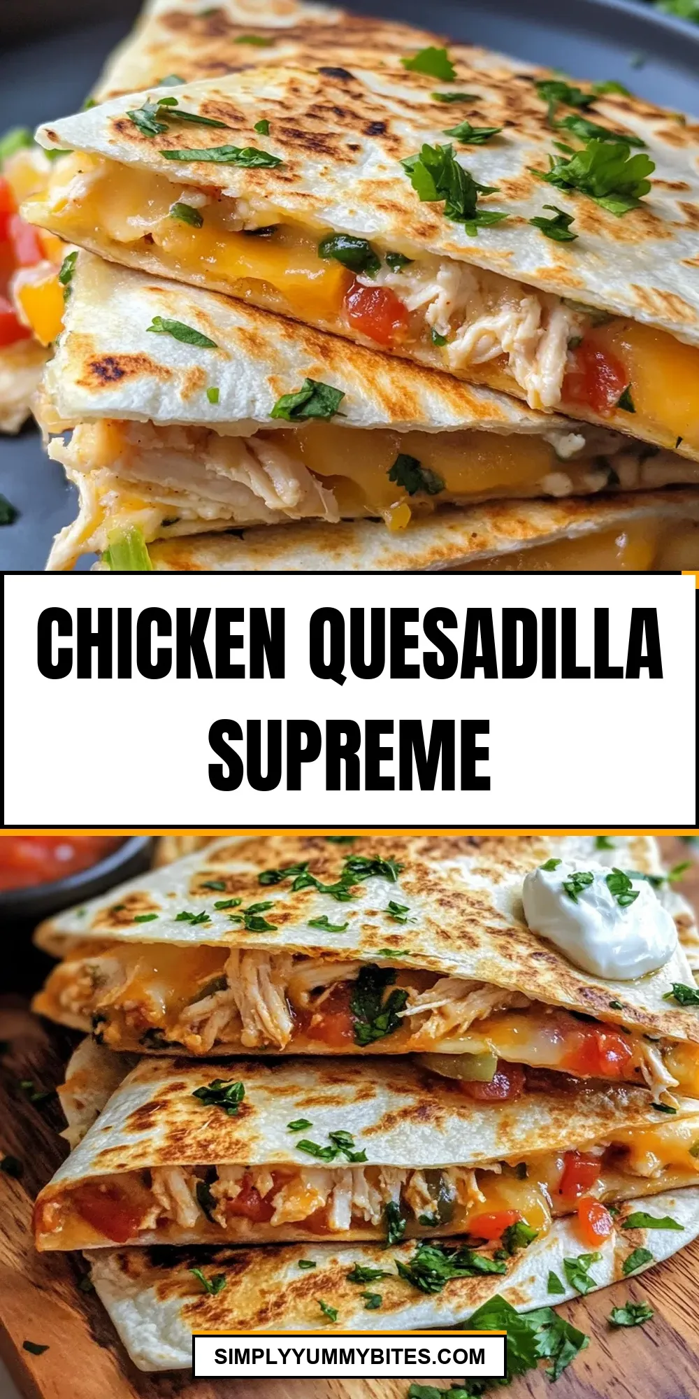 The Best Chicken Quesadilla Supreme Ever
