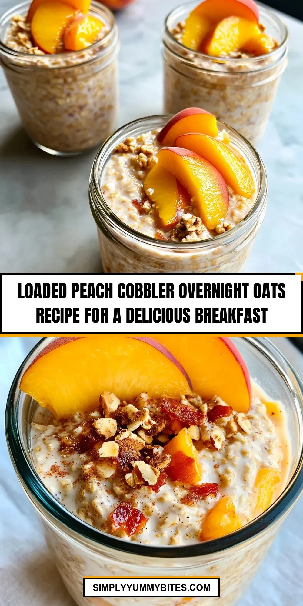 Loaded Peach Cobbler Overnight Oats Recipe for a Delicious Breakfast