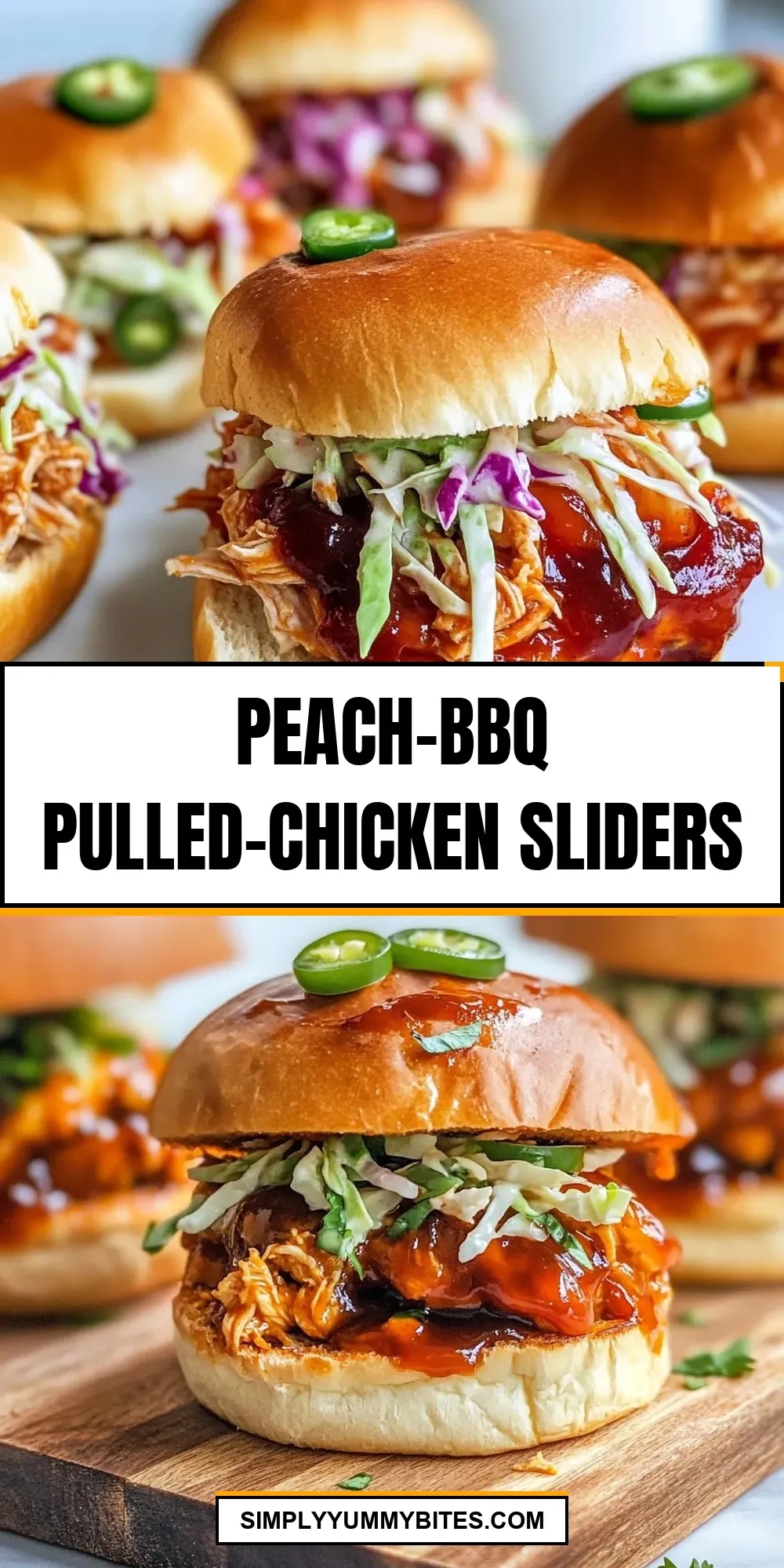 Healthy Peach-Bbq Pulled-Chicken Sliders