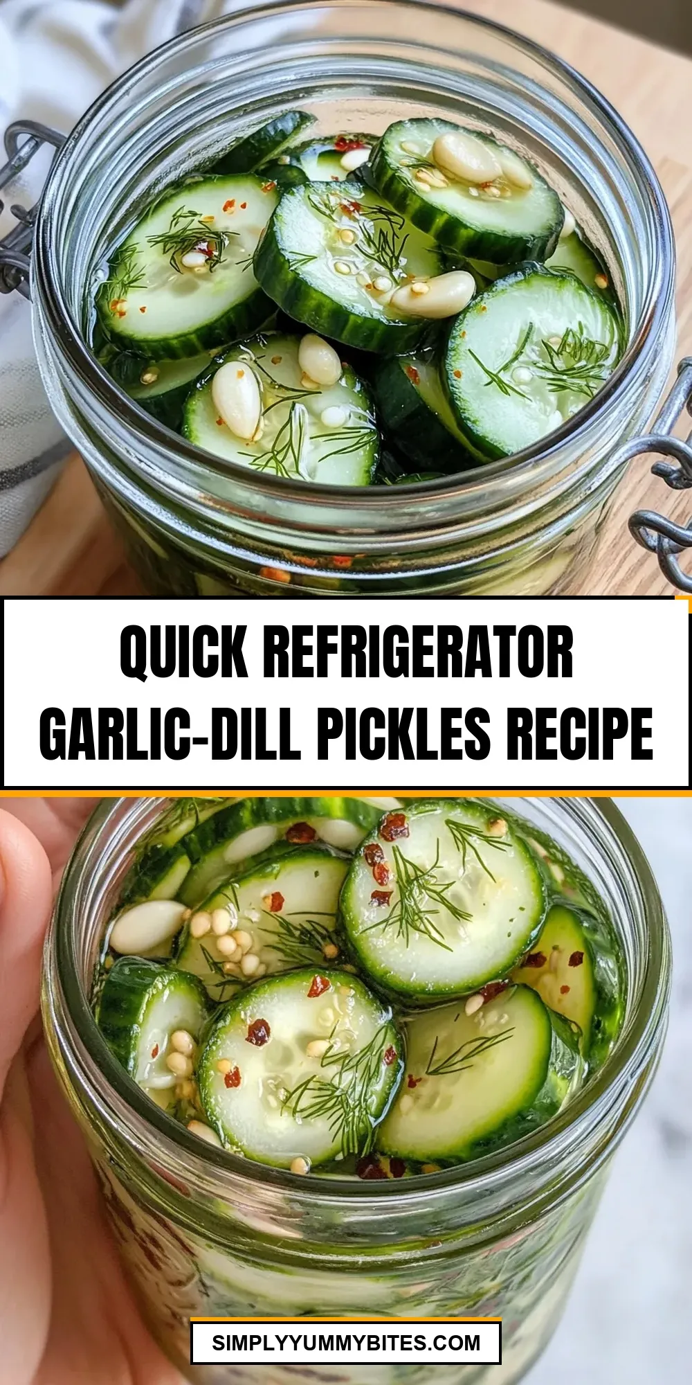 Quick Refrigerator Garlic-Dill Pickles Recipe