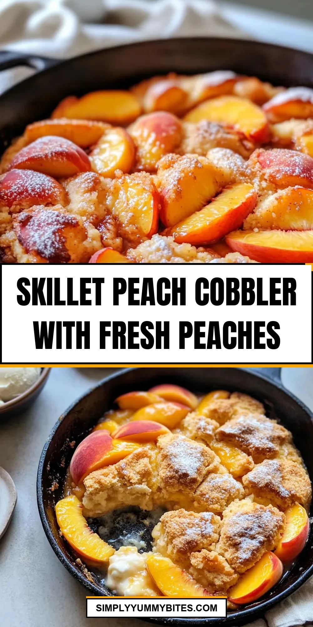 Easy Skillet Peach Cobbler With Fresh Peaches Recipe