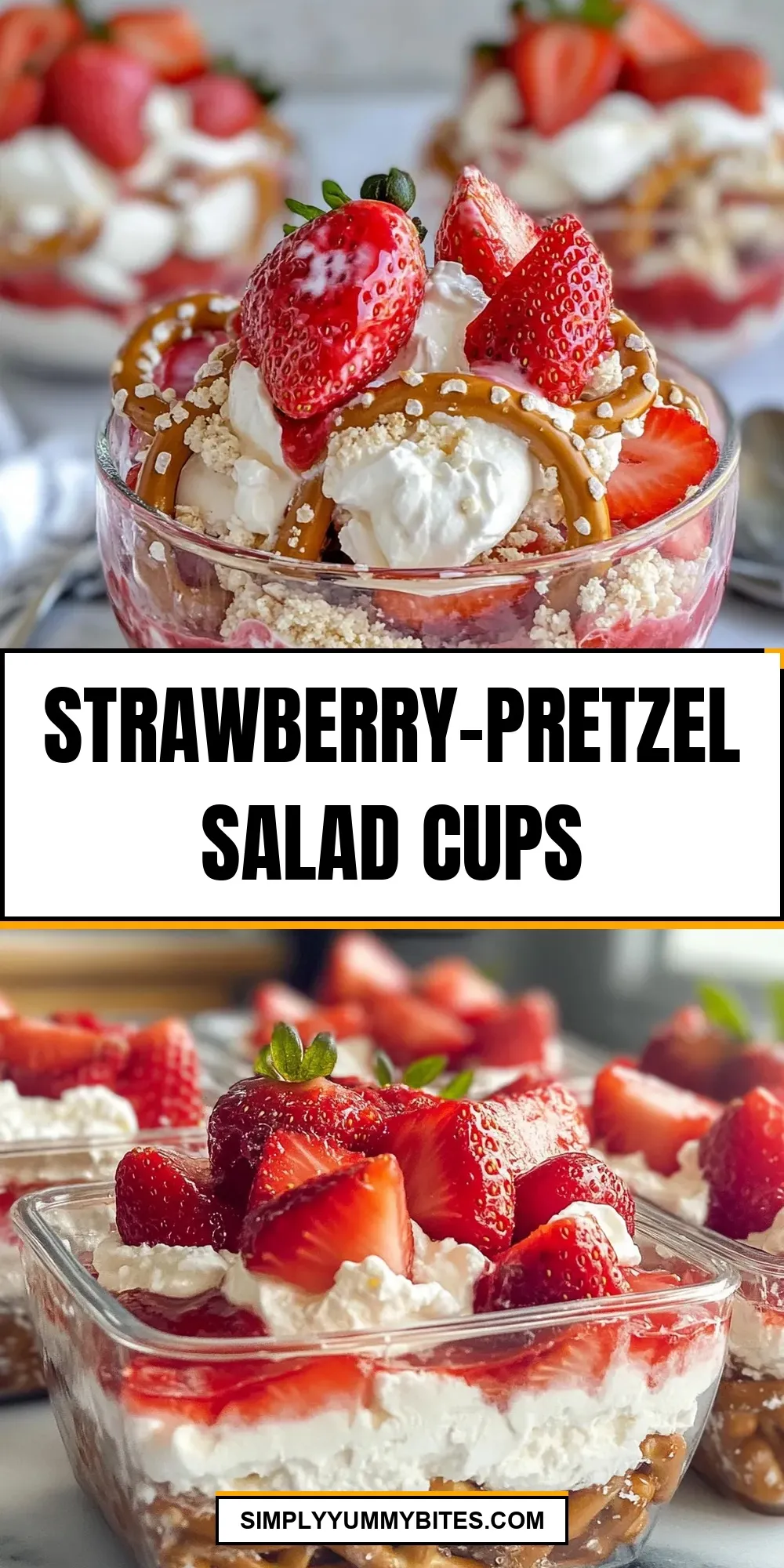 Strawberry-Pretzel Salad Cups (Flavorful & Delicious)