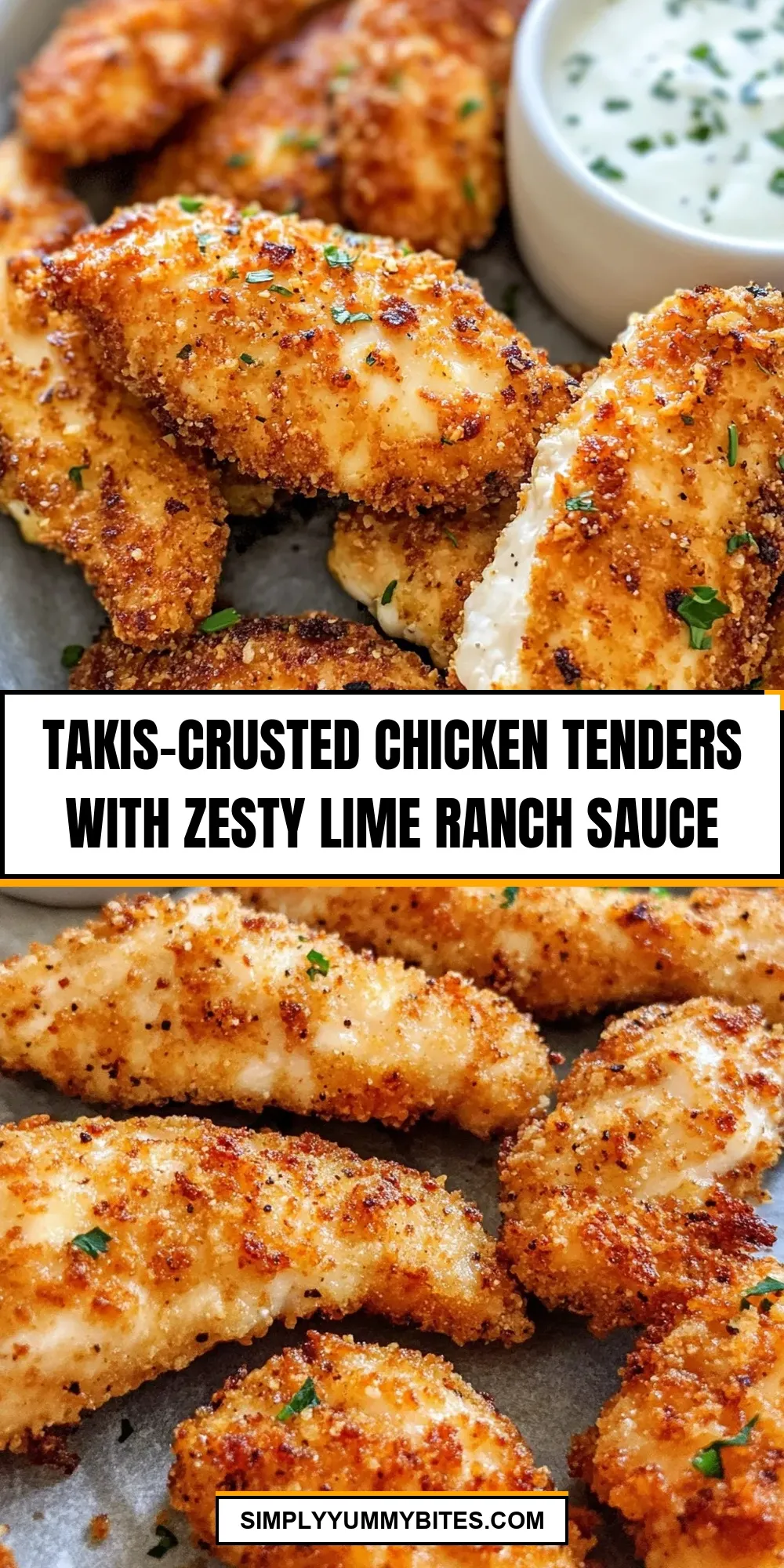 Takis-Crusted Chicken Tenders with Zesty Lime Ranch Sauce