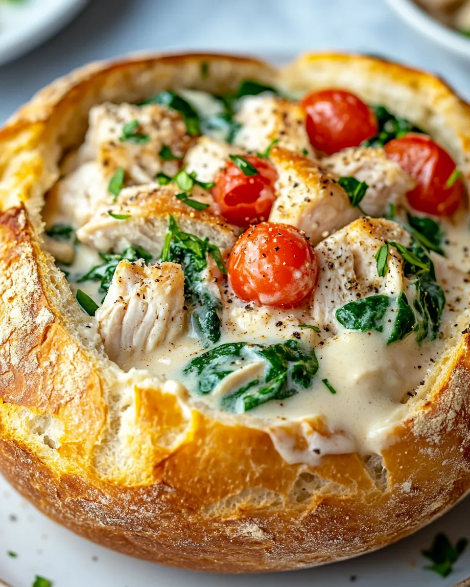 Homemade Alfredo Bread Bowl Recipe photo