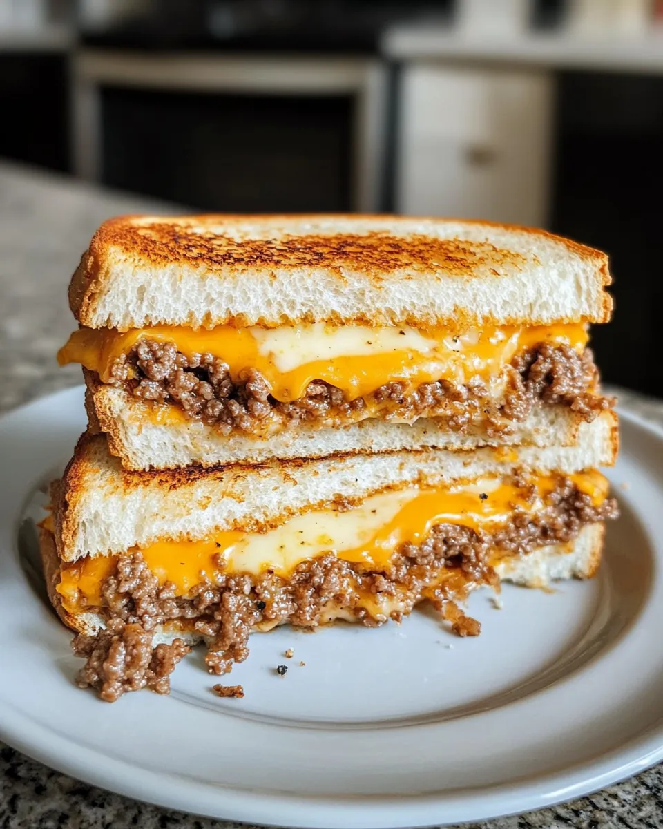 Easy Beef Grilled Cheese food shot