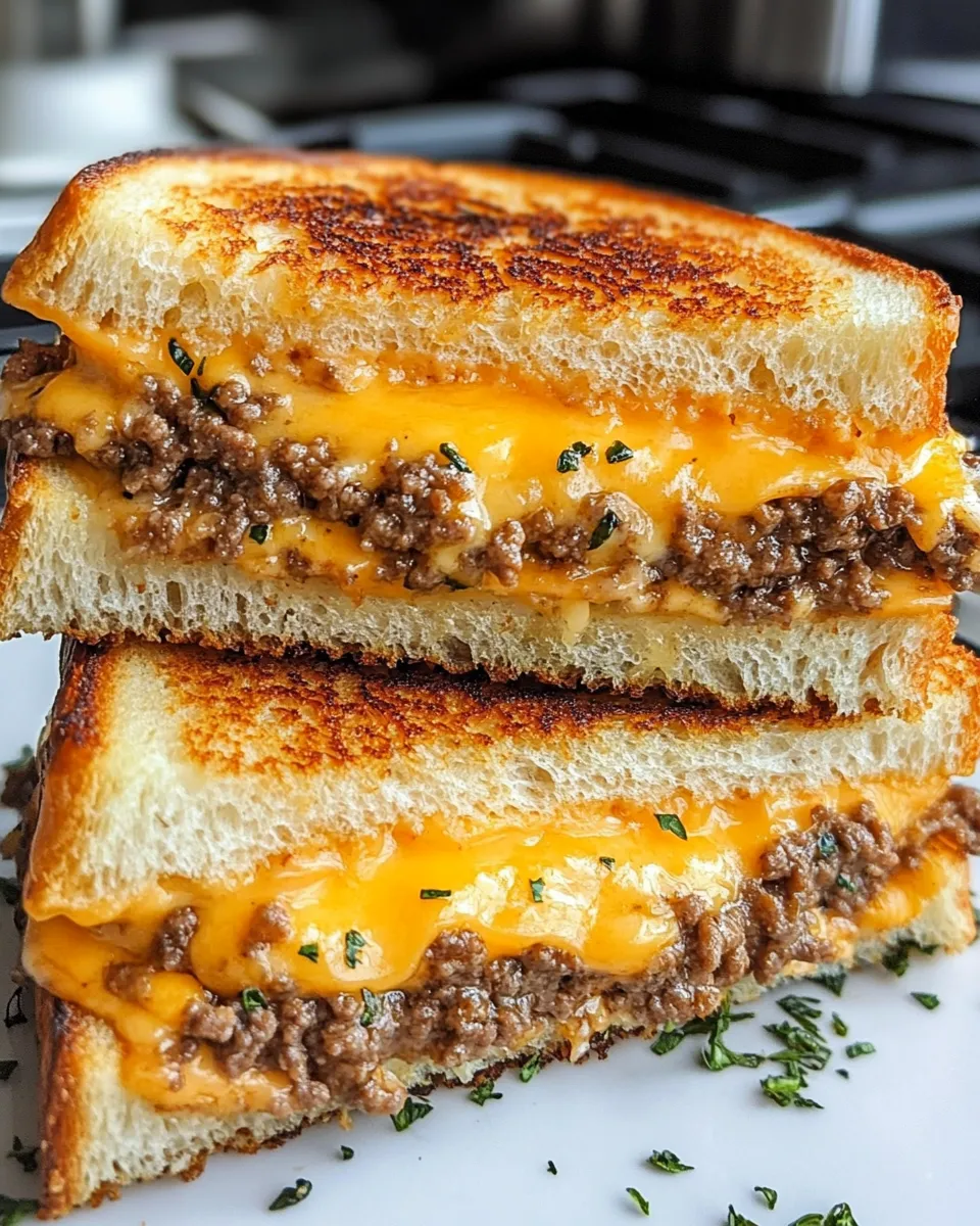 Delicious Beef Grilled Cheese plate image
