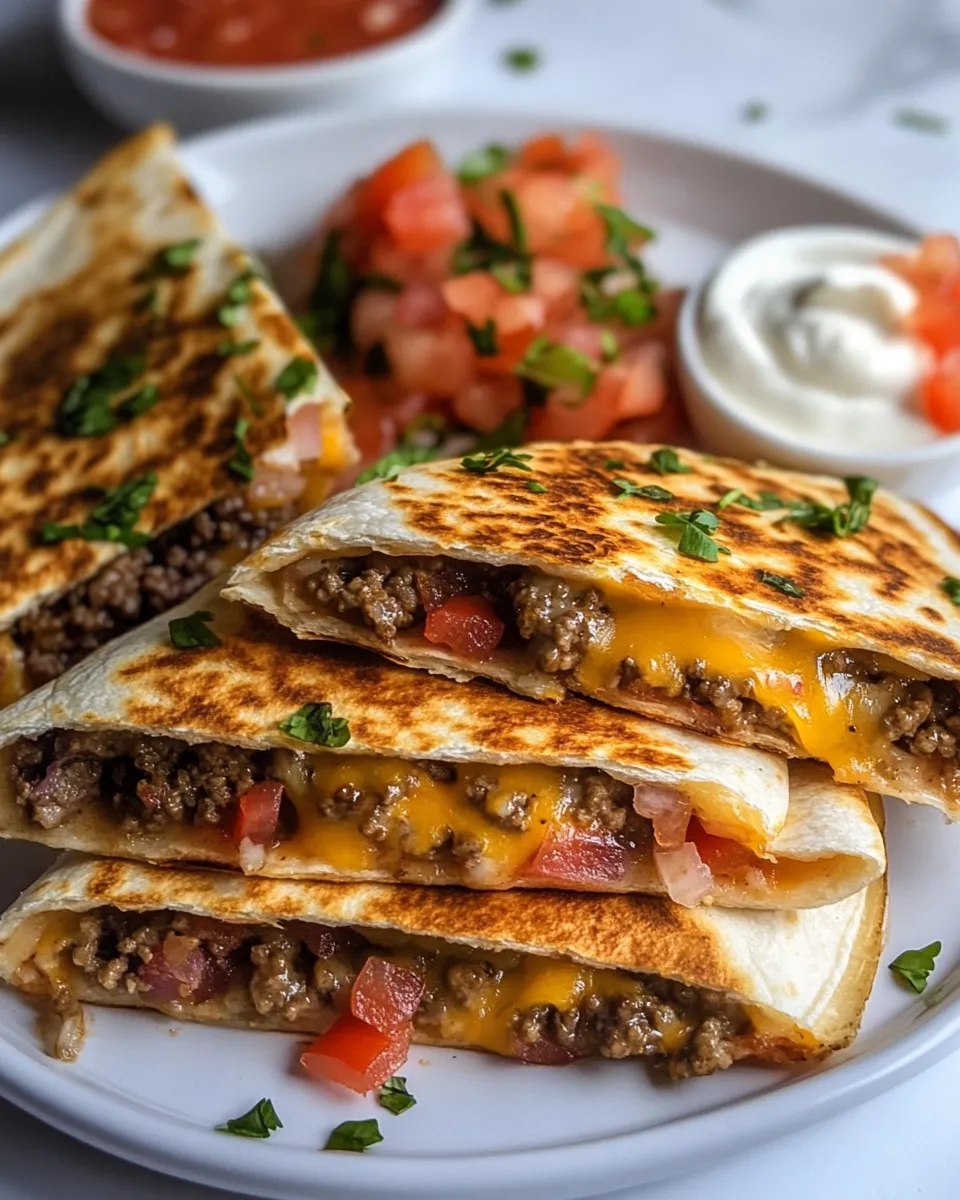 Classic Blackstone Cheeseburger Quesadilla dish photo