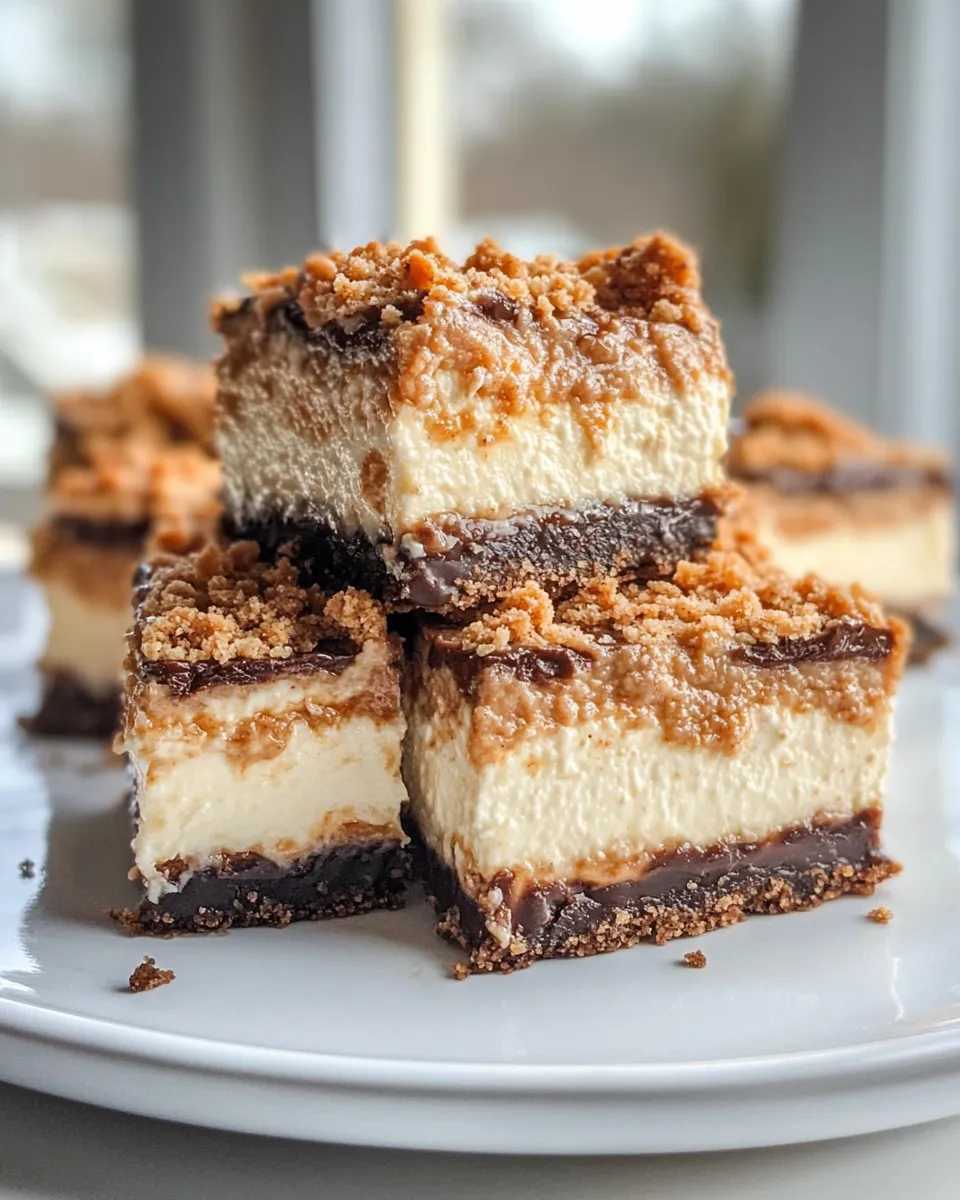 Homemade Butterfinger Cheesecake Bars recipe photo