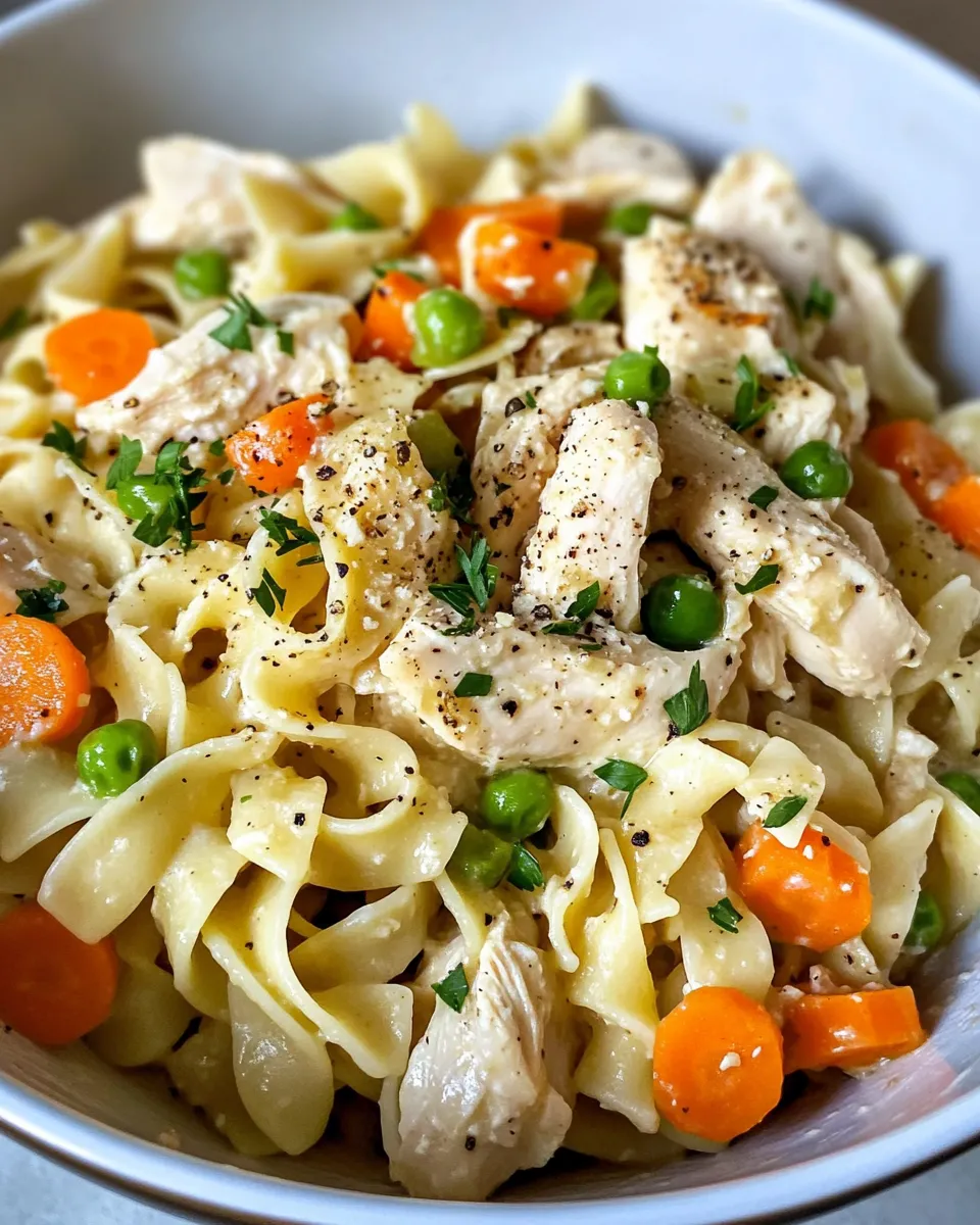 Delicious Cassie's Crockpot Chicken And Noodles food shot