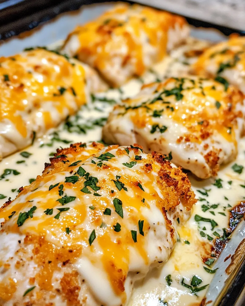 Delicious Cheesy Cheddar Chicken plate image