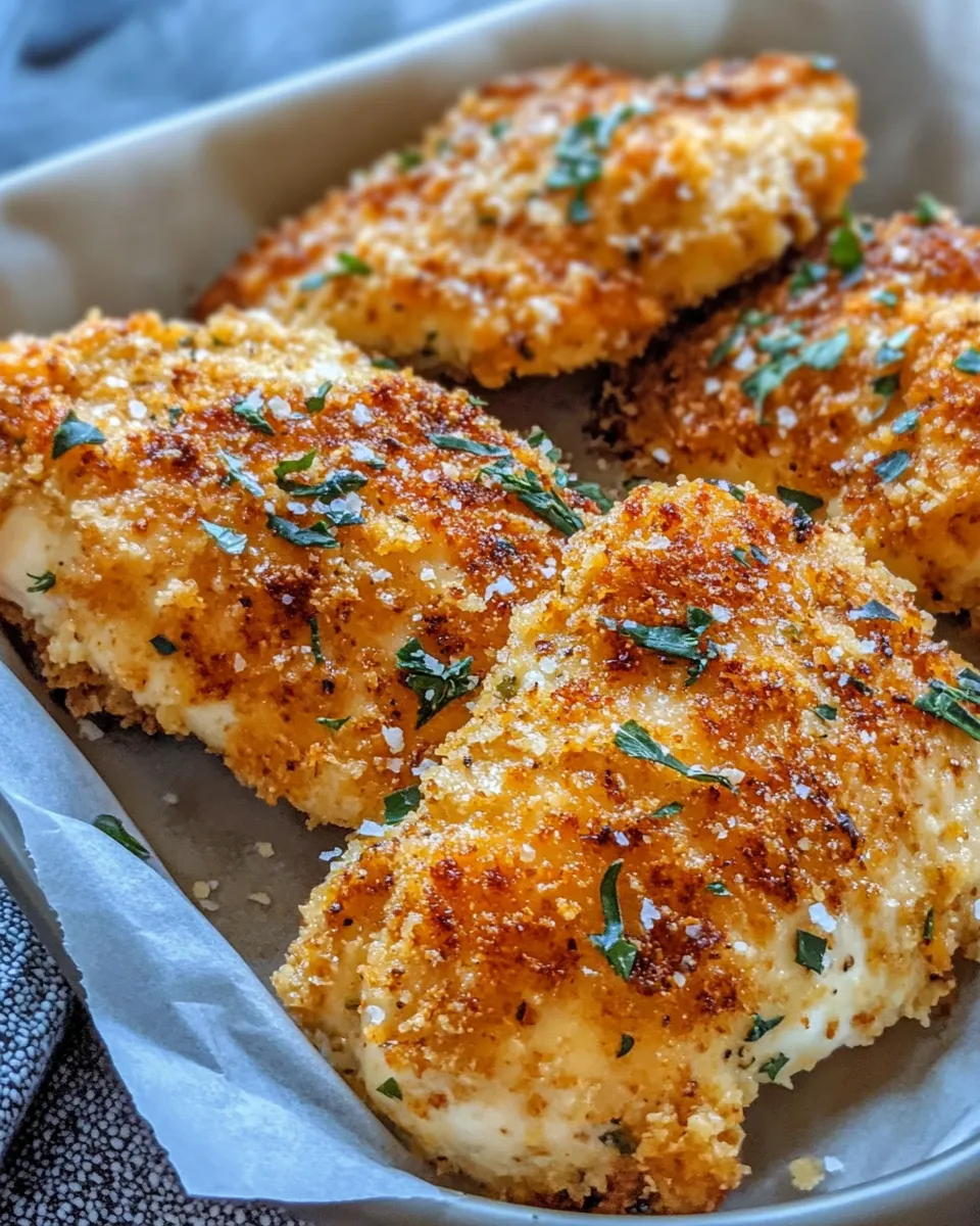 Easy Cheesy Crispy Chicken food shot