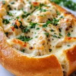 Homemade Chicken Alfredo Breadbowl photo