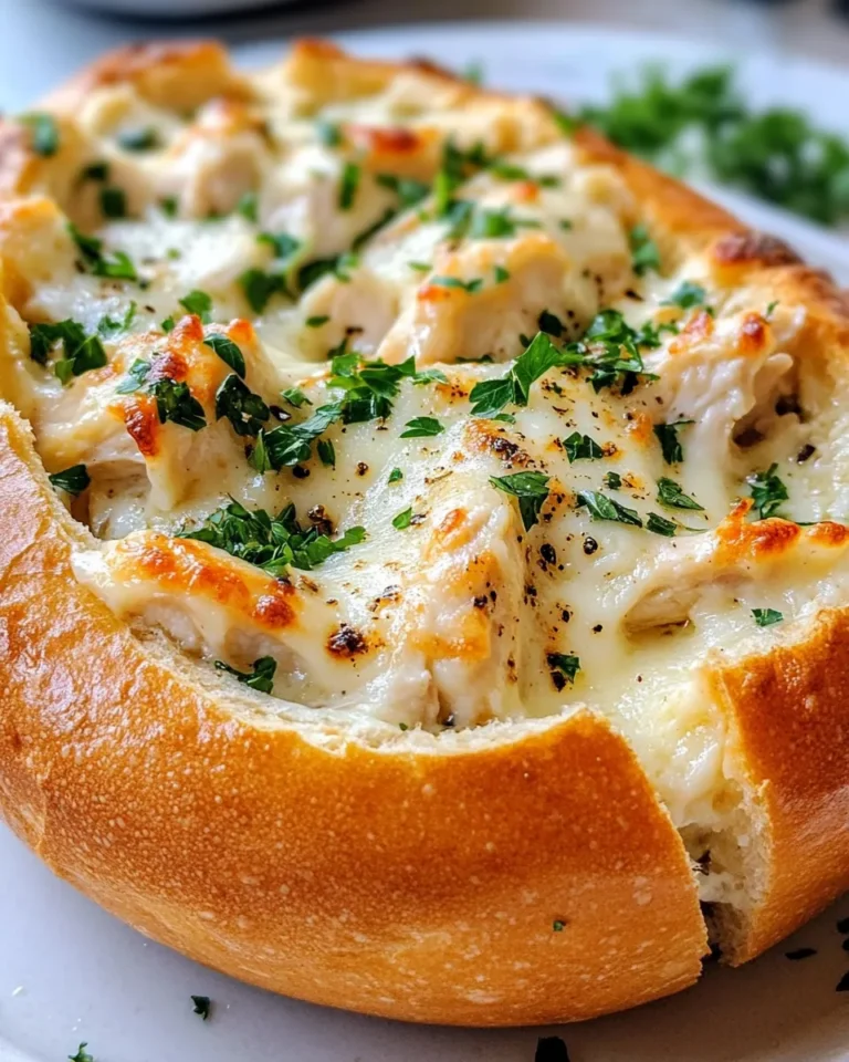 Homemade Chicken Alfredo Breadbowl photo