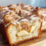 Homemade Country Apple Fritter Bread Old Fashioned Recipe food shot