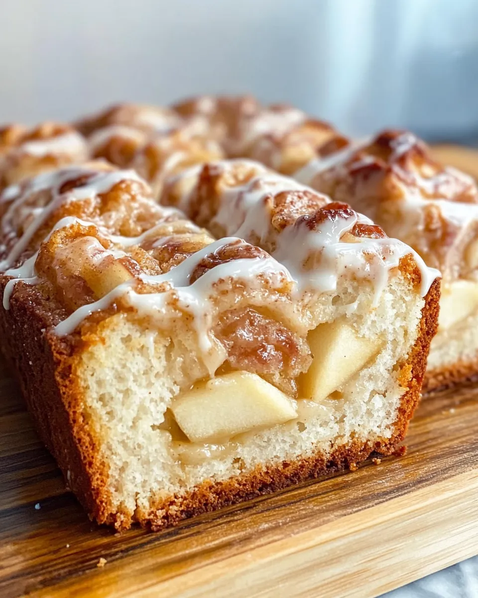 Homemade Country Apple Fritter Bread Old Fashioned Recipe food shot