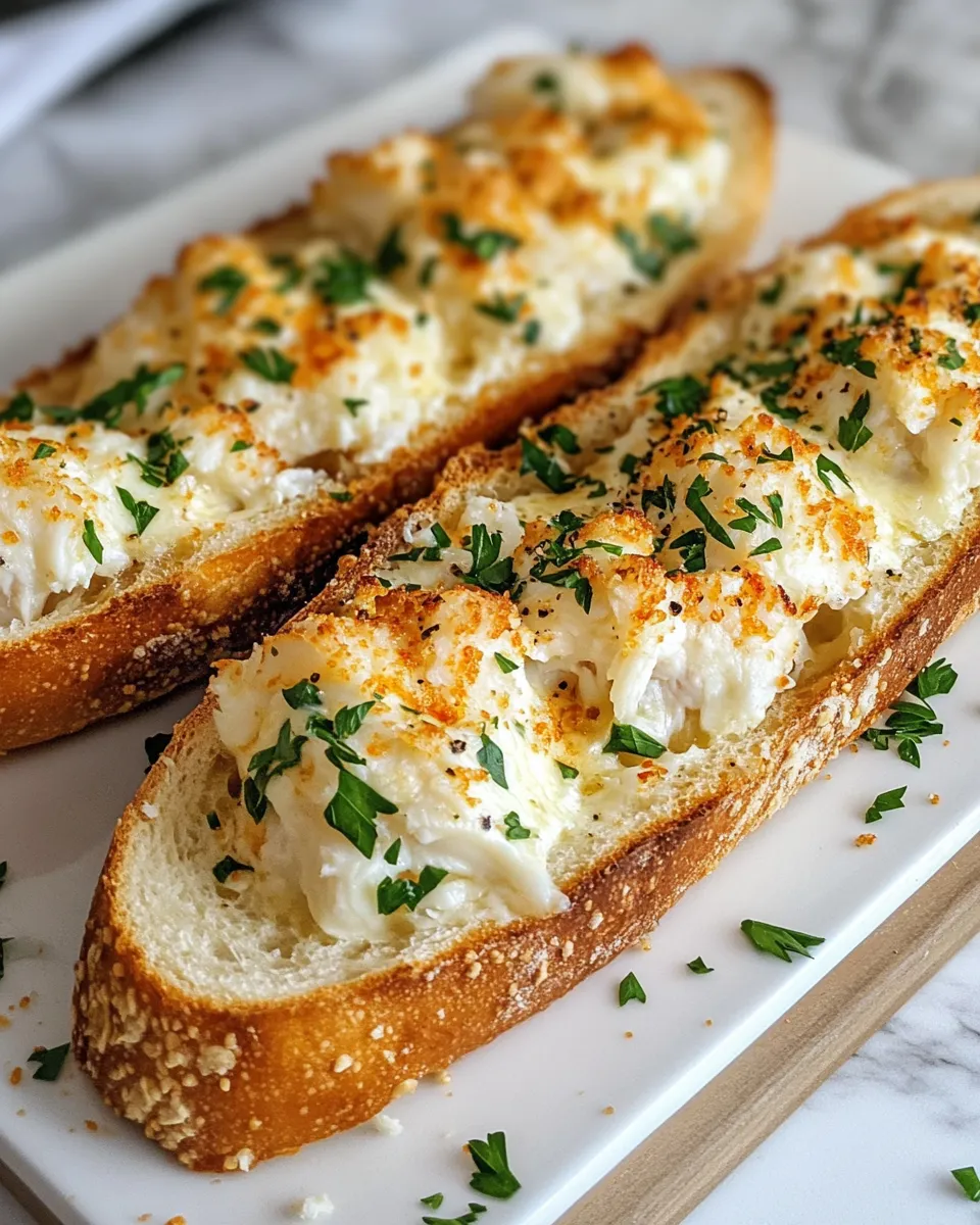 Delicious Cracked Crab Cheese Bread plate image