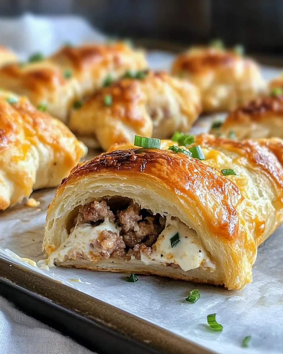 Delicious Crescent Sausage Cream Cheese food shot