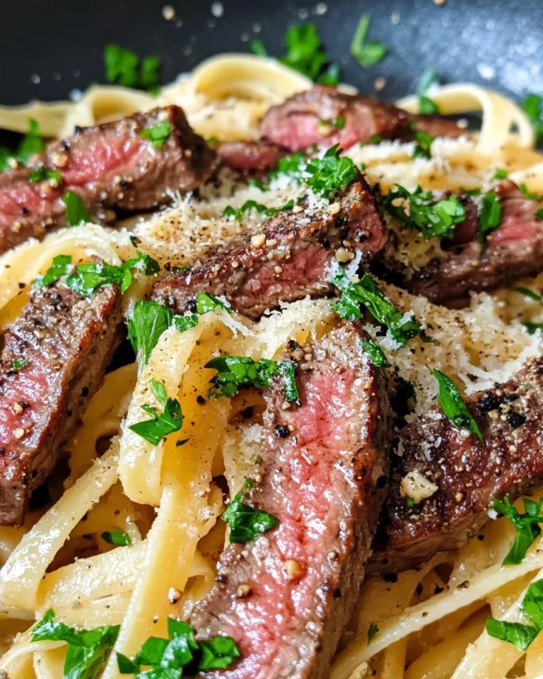 Homemade Garlic Butter Steak Pasta photo