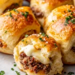 Homemade Garlic Parmesan Cheeseburger Bombs recipe photo