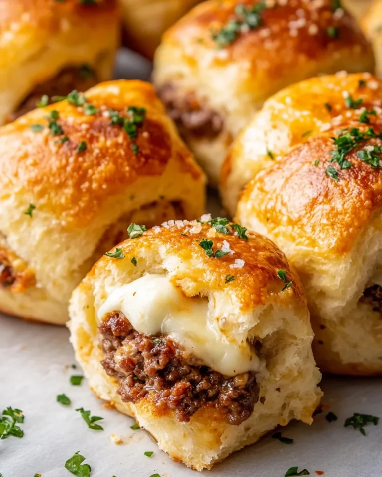 Homemade Garlic Parmesan Cheeseburger Bombs recipe photo
