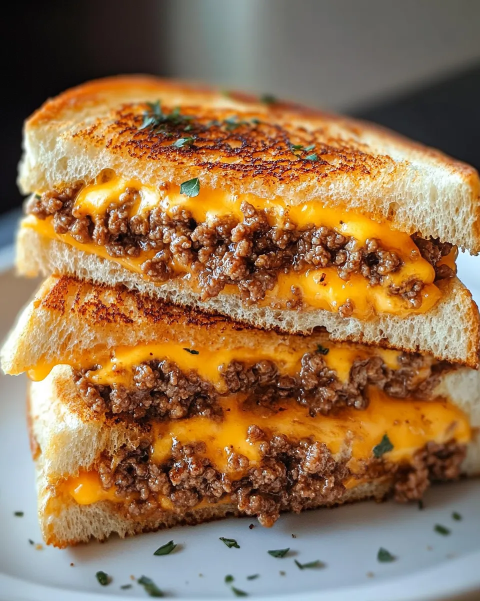 Homemade Ground Beef Grilled Cheese photo