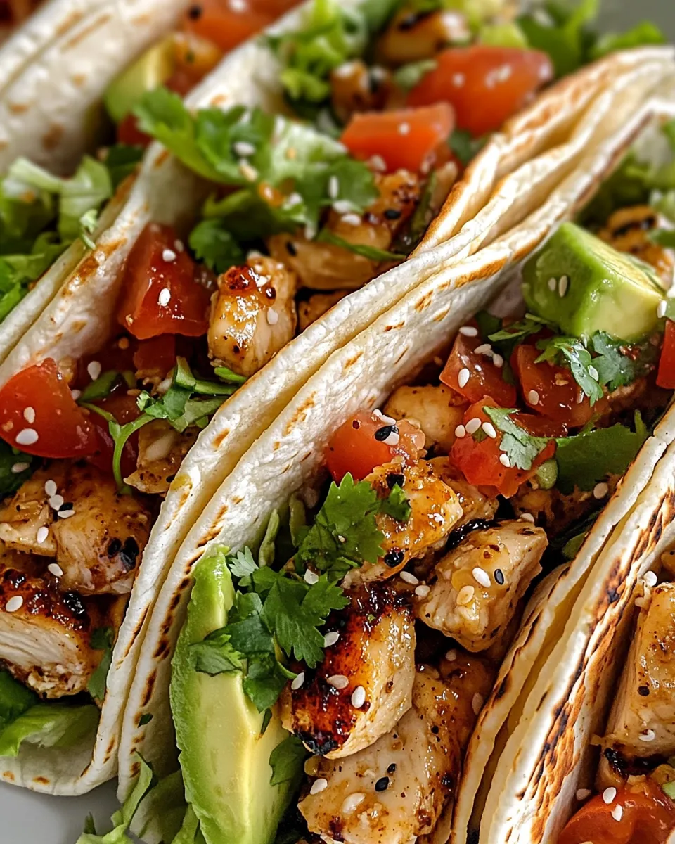 Easy Honey Garlic Chicken Tacos recipe image