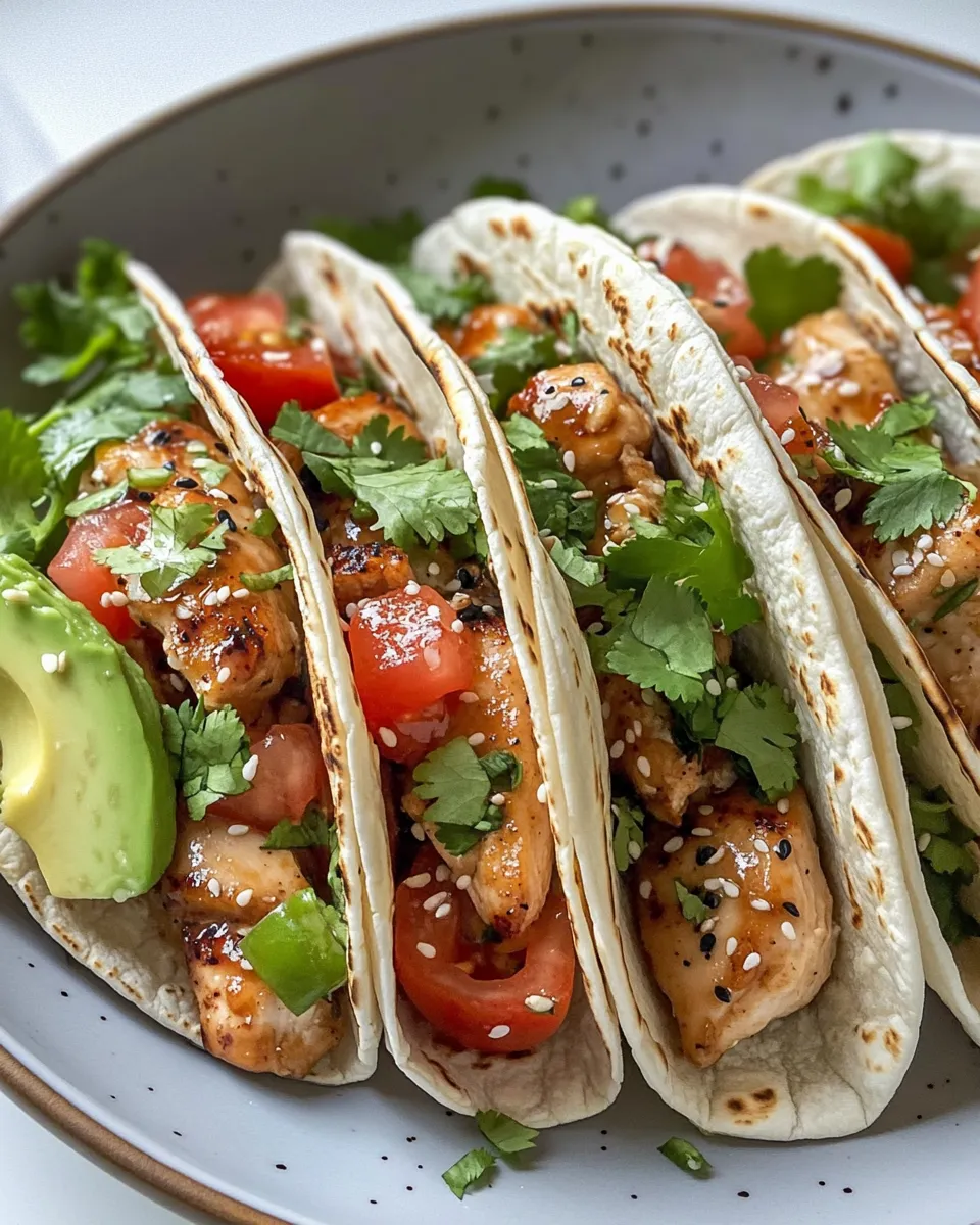 Homemade Honey Garlic Chicken Tacos dish photo