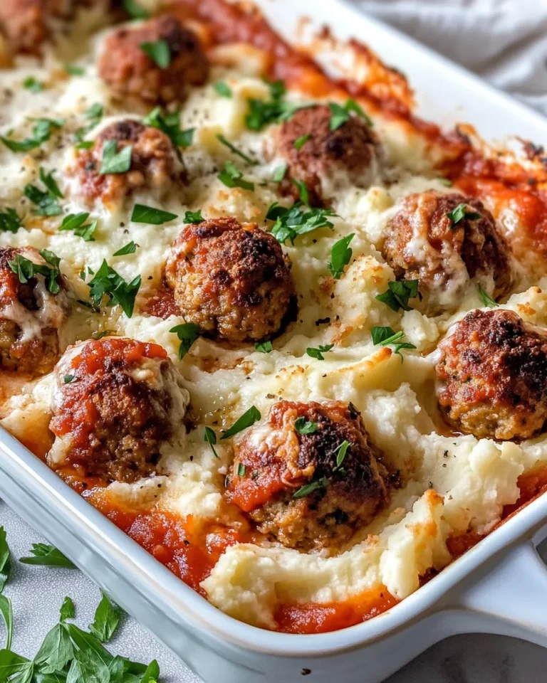 Homemade Layered Potatoes And Meatballs recipe photo