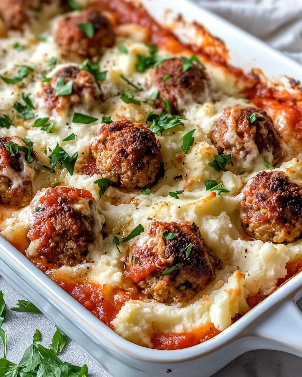 Homemade Layered Potatoes And Meatballs recipe photo