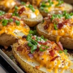 Delicious Longhorn Sliced Baked Potatoes food shot